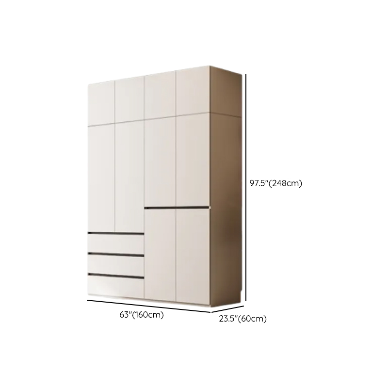 White Minimalist Laminate Independent Wardrobe Closet with Soft Close Drawer, Soft Close Door, and Interior Shelves - image 18