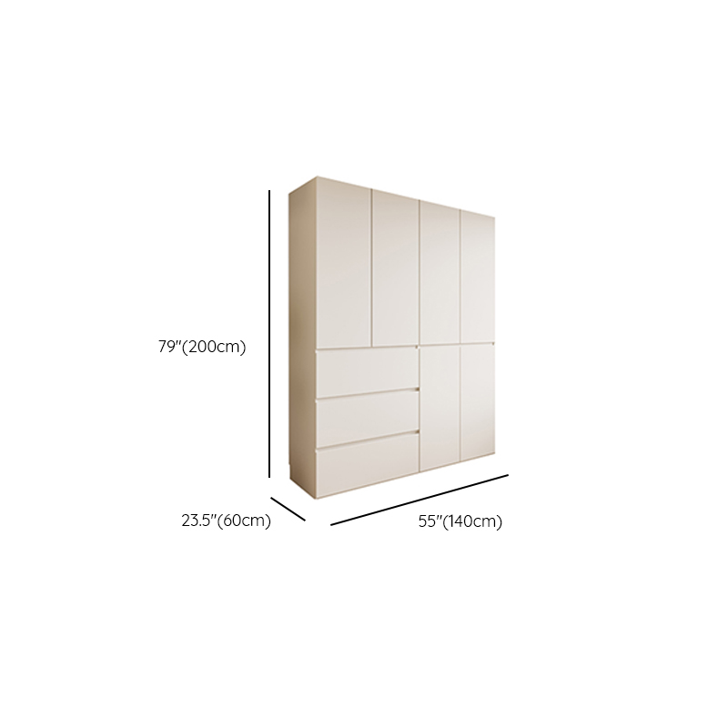 White Modish Wooden Independent Wardrobe Armoire with Soft Close Drawer, Soft Close Door, and Interior Shelves - image 8