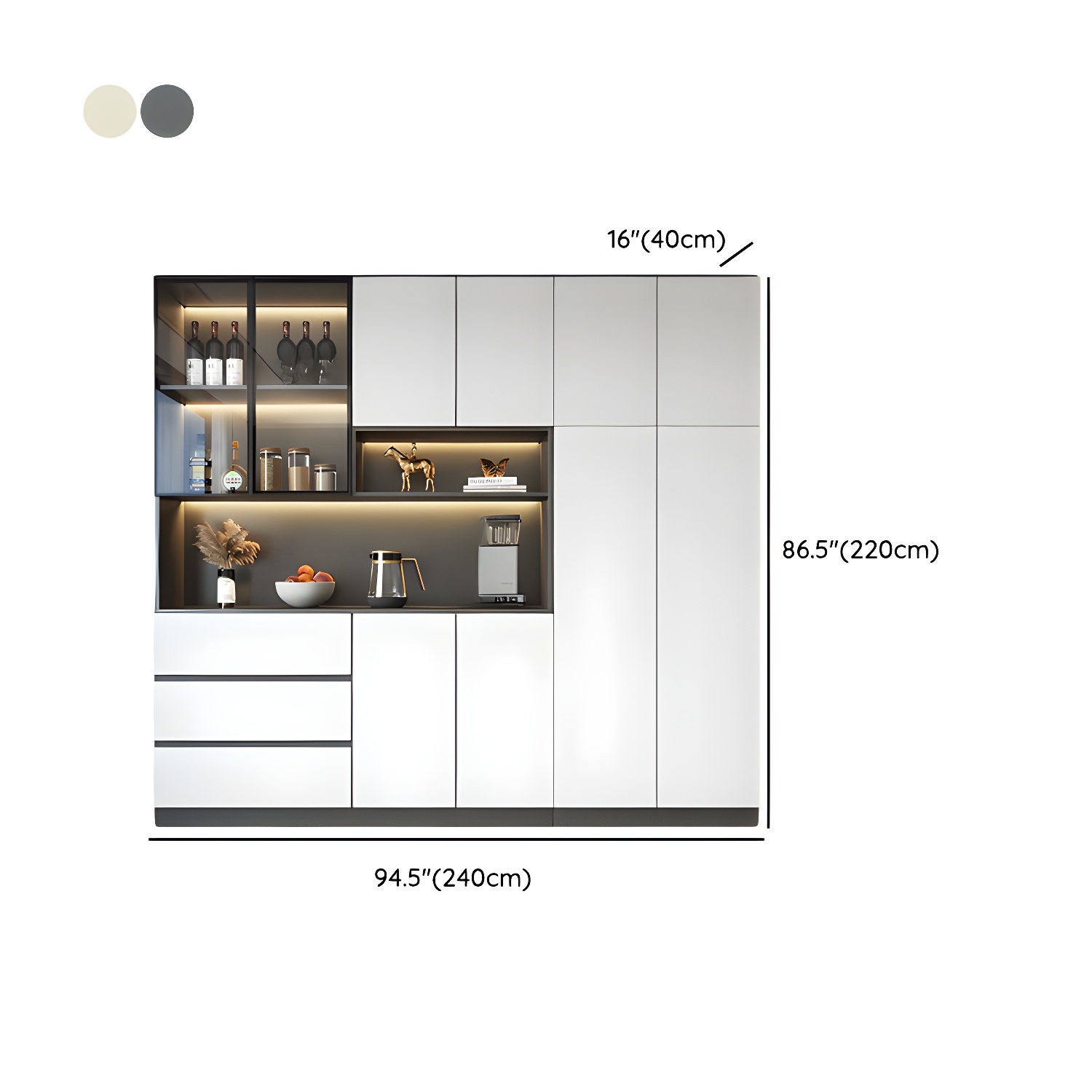 Modern Living Room Manufactured Wood Sideboard with Lighting - image 33