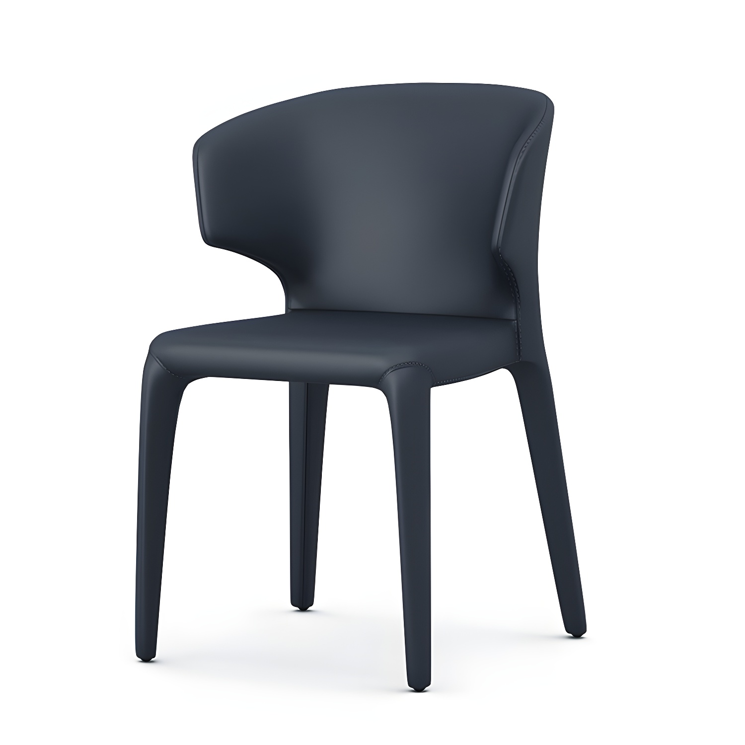 Designer Style Leather Arm Chair Wingback Matte Finish Single Dining Chair - image 4