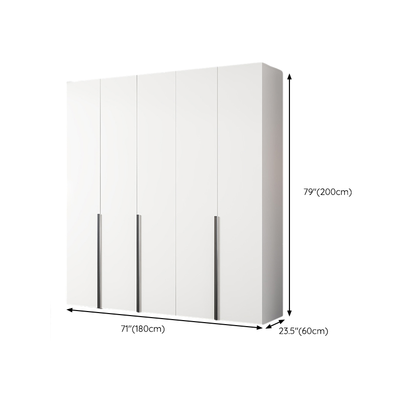 White Wood Wardrobe Armoire with Hinged Doors and Shelves Included - image 14