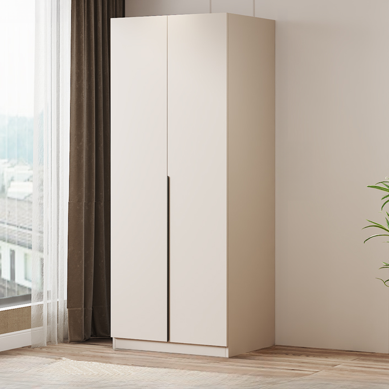 Modish Wooden Independent Armoire Cabinet with Soft Close Door, Interior Shelves, and Clothing Rod