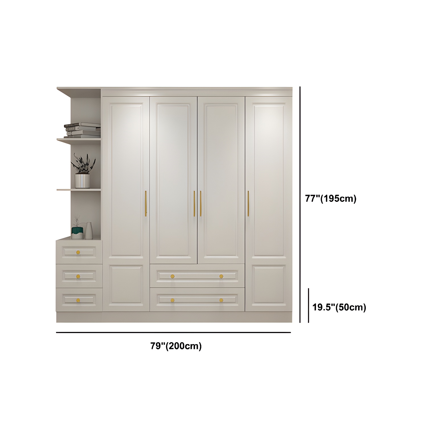 Modern Style Wooden Wardrobe White Colour Soft Close Drawer Wardrobe Closet - image 25