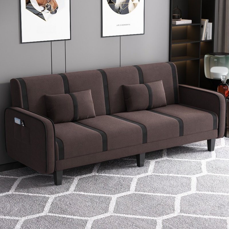 Striped Standard Sofa in Dark Gray/Cerulean/Off-White with Armrest - image 5