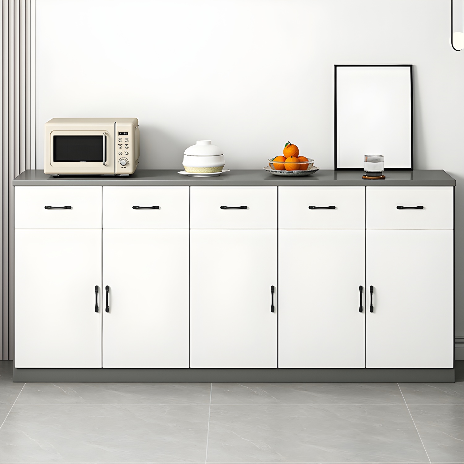 Modern Wood Sideboard Credenza with Drawers and Cabinets - Functional Storage Solution - image 6