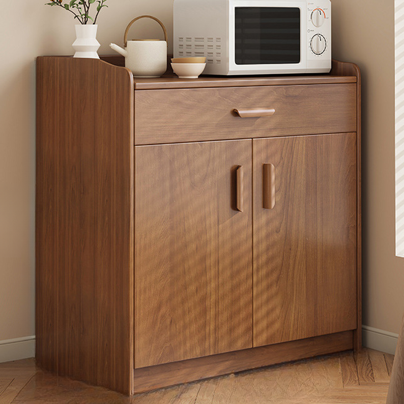 Modish Sideboard/Microwave Shelf Cabinet with Multiple Drawers, Narrow Size, 1 to 3 Shelves, Larder Storage, Timber Countertop, and Various Doors - image 4