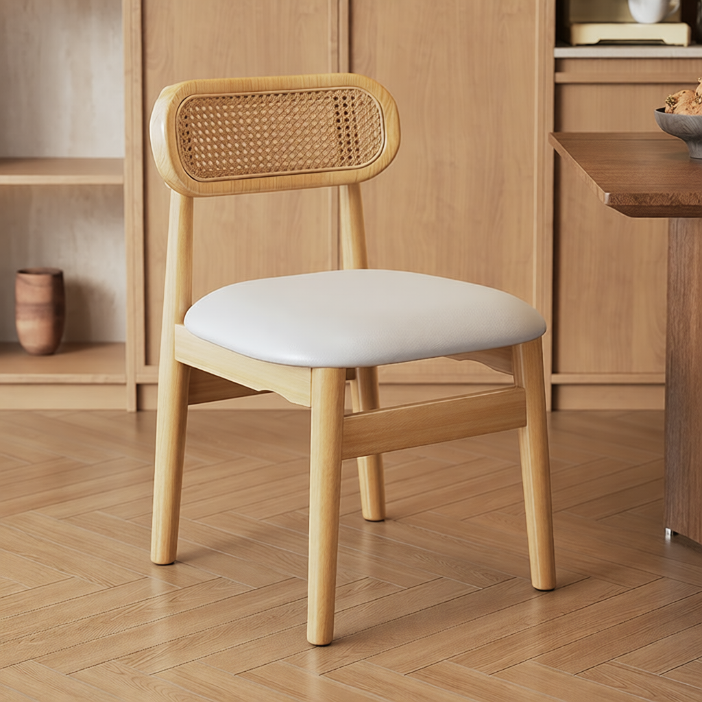 Simple Drawing Room Side Chair with Exposed Back, Upholstered Seat, and Wooden Legs - image 15