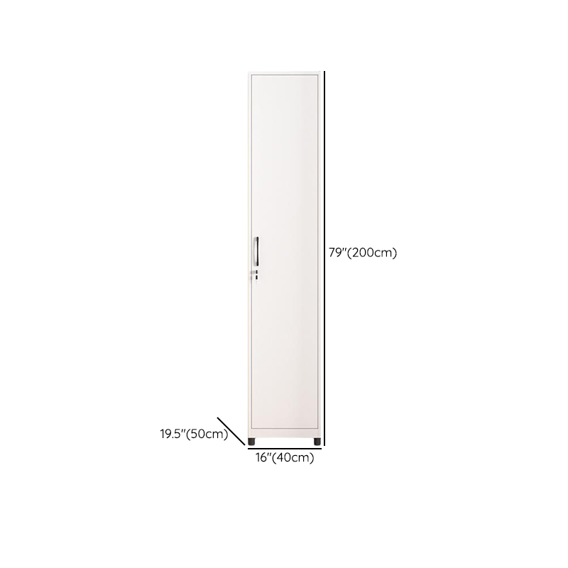 White Modish Steel Independent Armoire Cabinet with Adaptable Shelf, Soft Close Door, and Clothing Rod - image 17