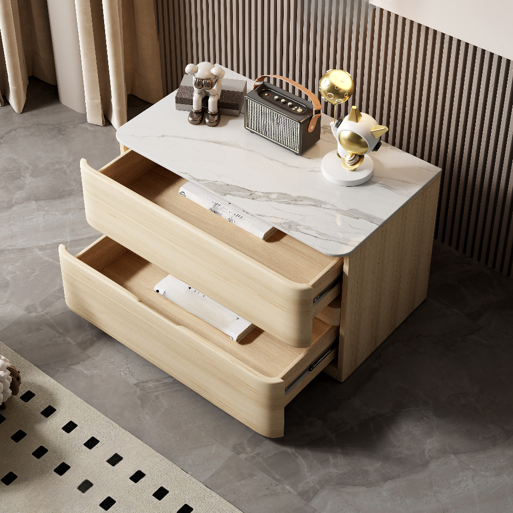 Artistic 2 Drawers Drawer Storage Bedside Table - image 10