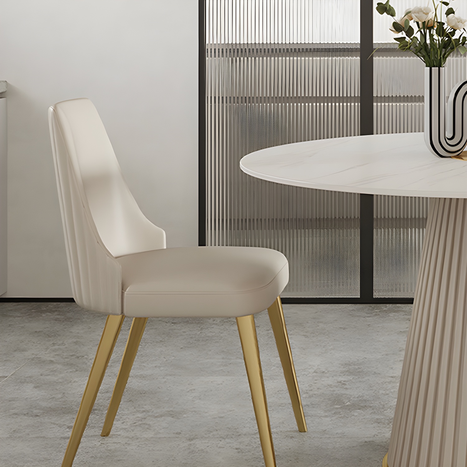 Modern Pedestal Table Steel Base Round Dining Table for Home Kitchen - image 10
