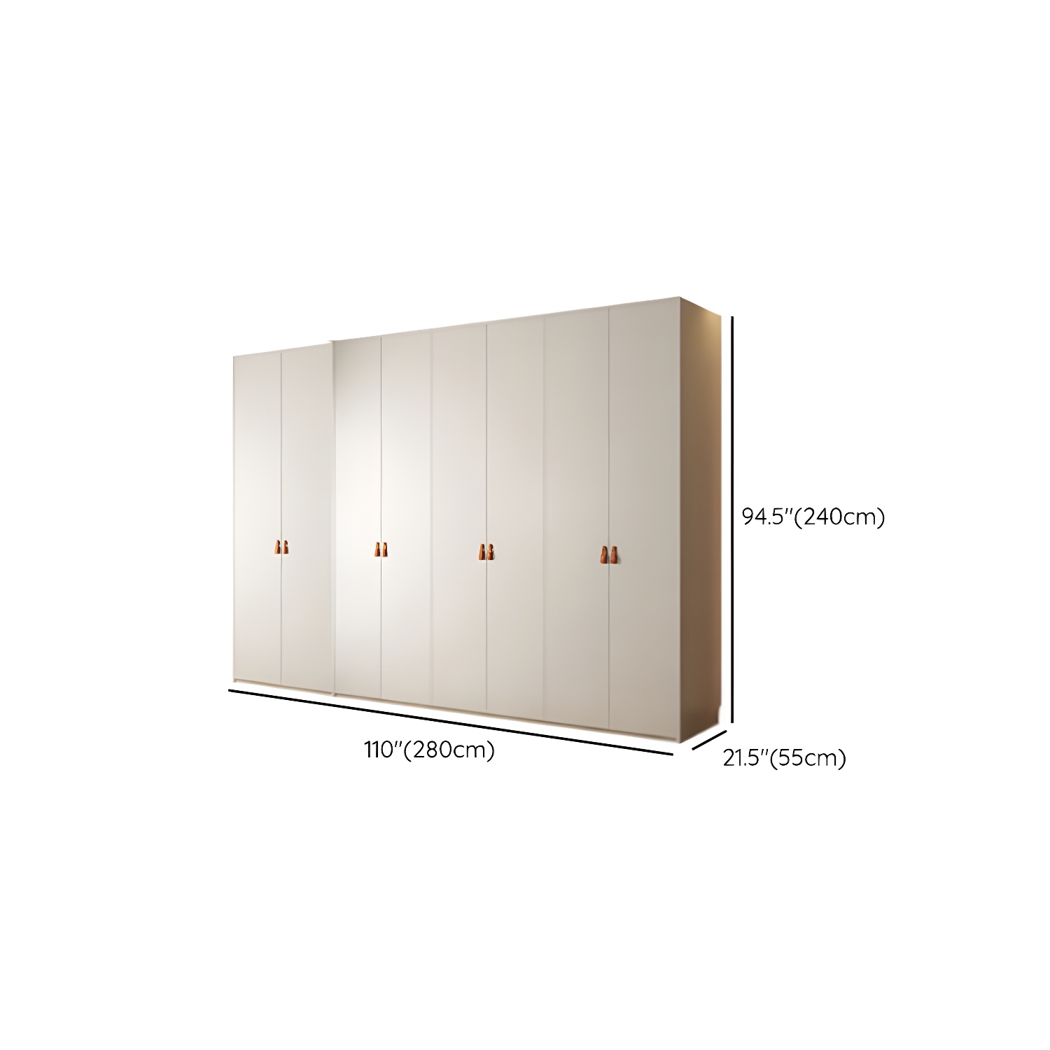 Modern White Wardrobe Cabinet Engineered Wood Wardrobe with Garment Rod - image 29