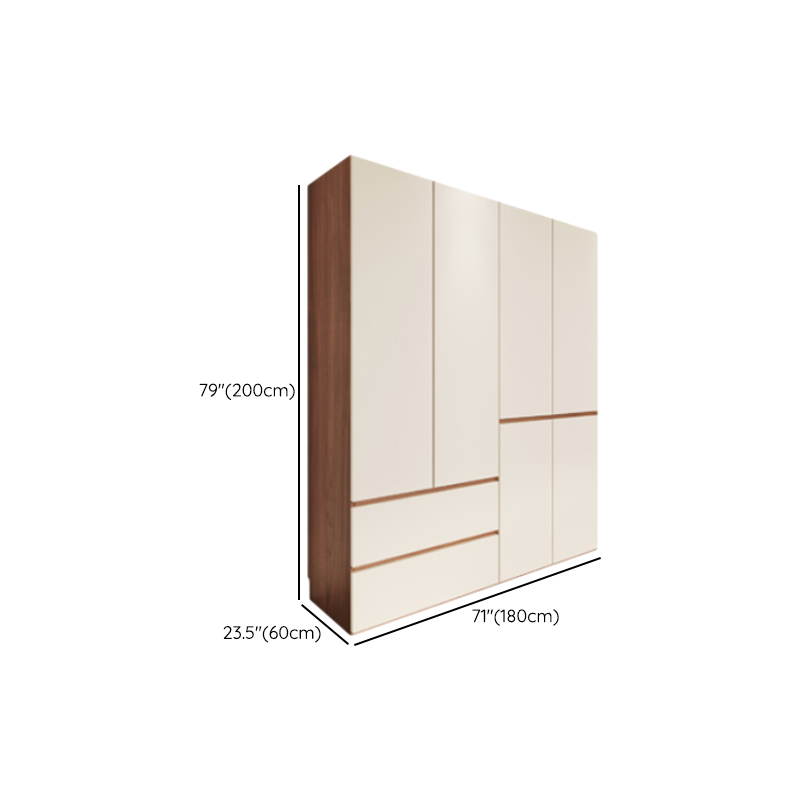 Beige Manufactured Wood Independent Wardrobe Closet with Soft Close Drawer, Soft Close Door, Interior Shelves, and Articulated Door Mechanism - image 9