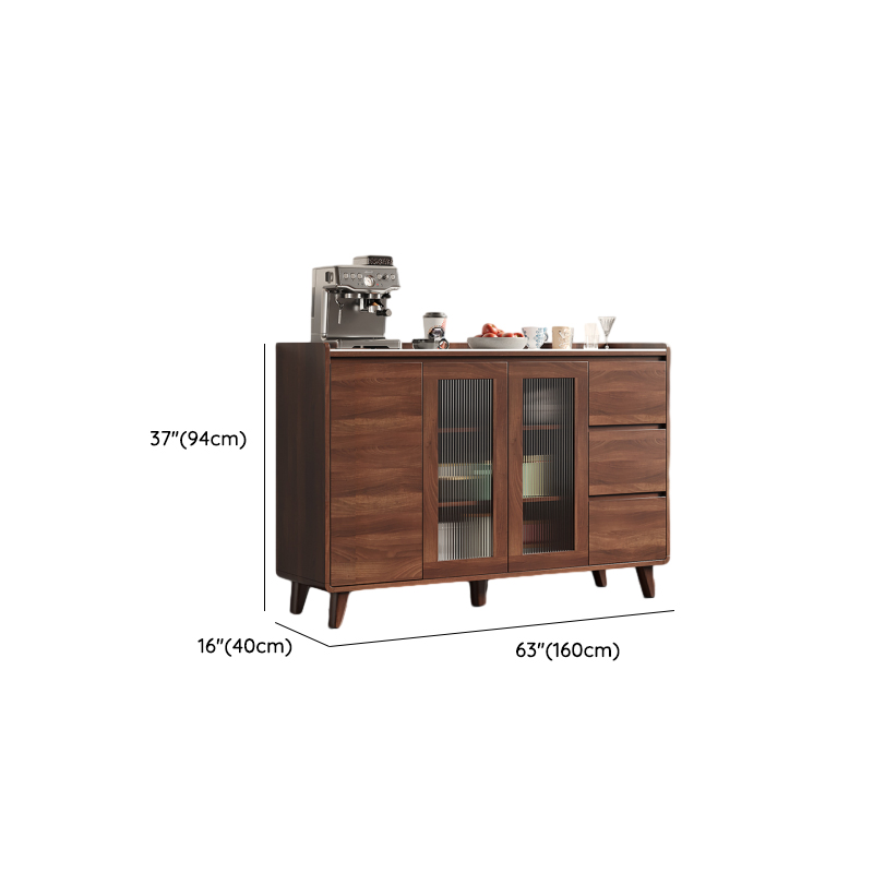 3 Drawers & 2 Doors/3 Doors/4 Doors Standard/Narrow Sintered Stone Sideboard with Drawers & Adaptable Shelf, Cocoa - image 15
