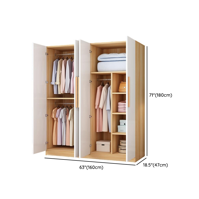 Minimalist Manufactured Wood Wardrobe Closet with Interior Shelves and Clothing Rod - image 15
