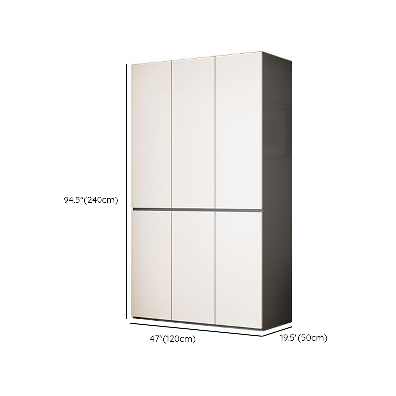 Dove Grey Minimalist Manufactured Wood Wardrobe Closet with 2 Drawers, Soft Close Door, Interior Shelves, and Clothing Rod - image 7