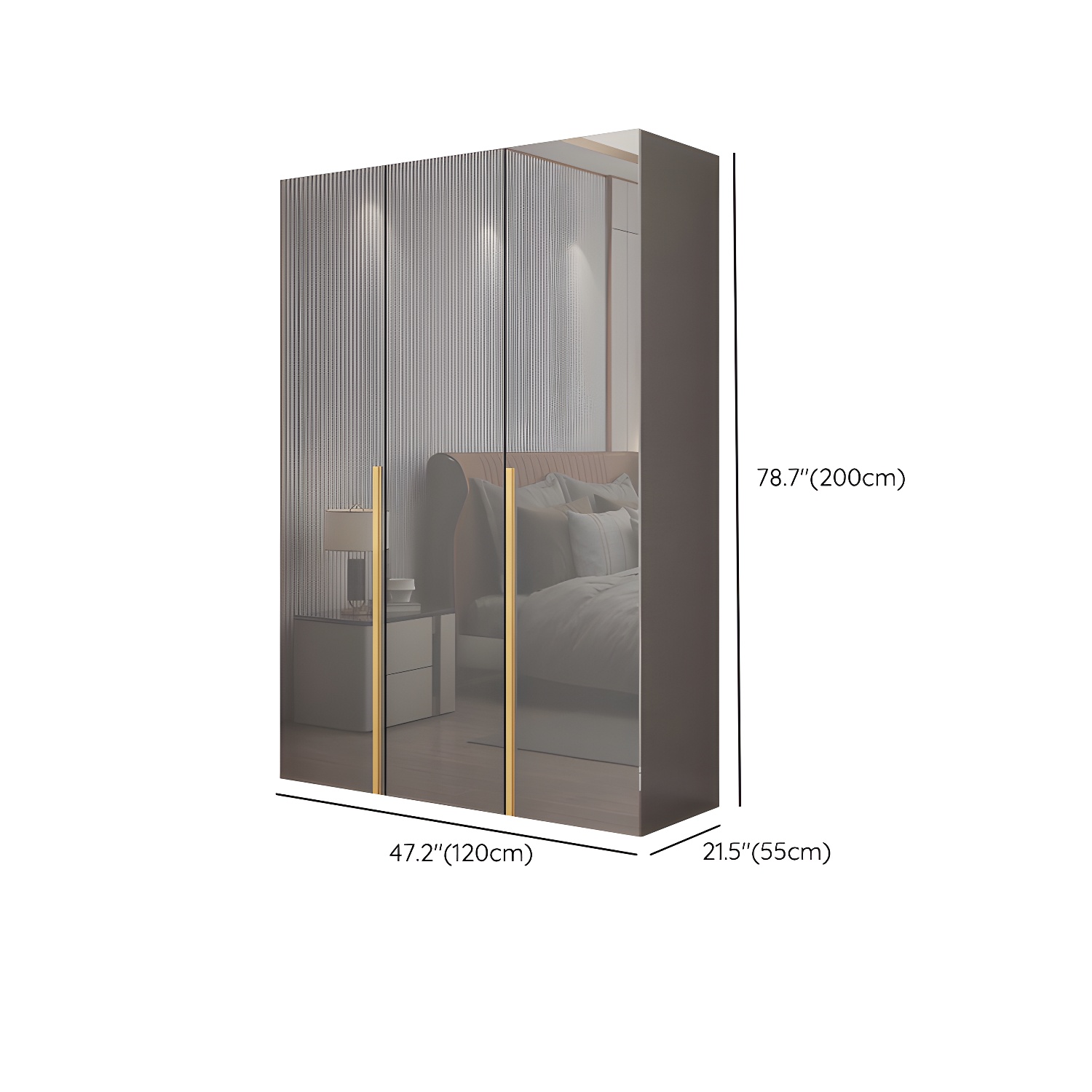 Bedroom Modern Storage Armoire Wooden Wardrobe Cabinet with Garment Rod - image 16