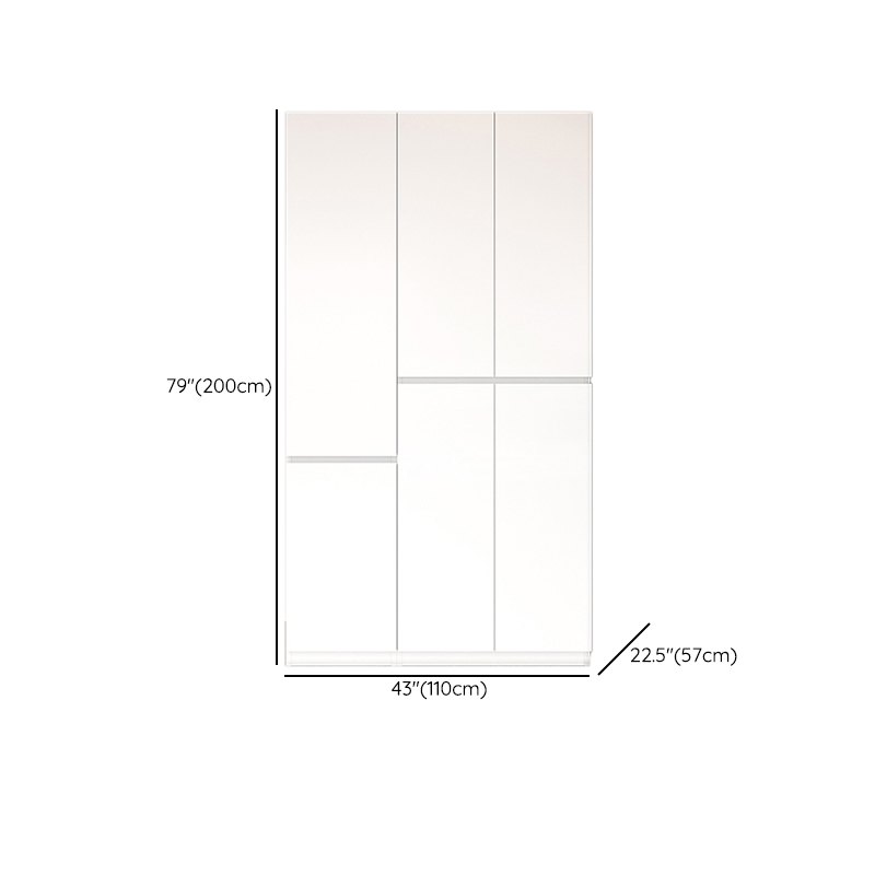 White Modish Steel Armoire Cabinet with Adaptable Shelf, Soft Close Drawer, Soft Close Door, and Clothing Rod - image 14