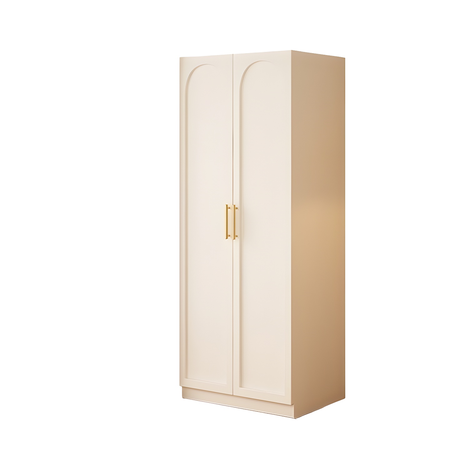 Modern White Wardrobe Armoire with Clothing Rod and Reserve Installation Holes - image 5