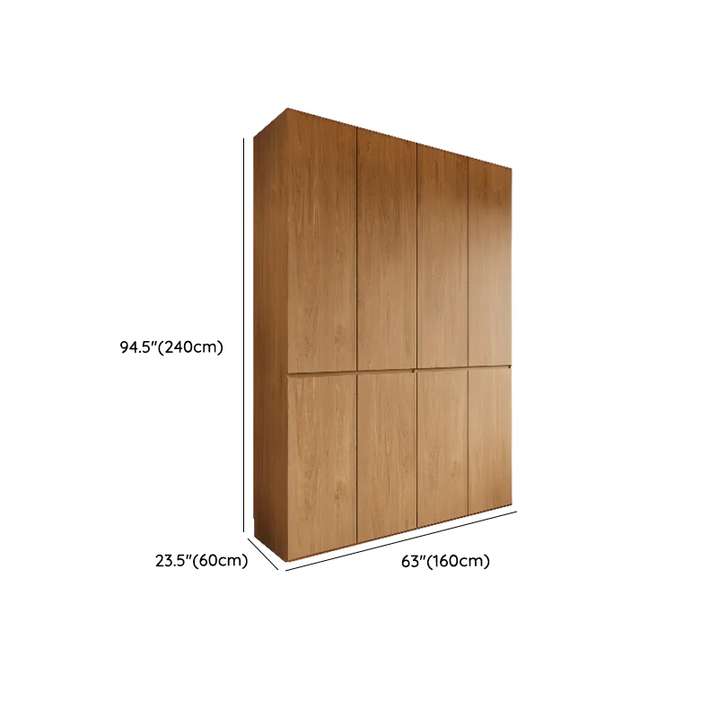 Wood Grain Minimalist Laminate Independent Wardrobe Closet with Soft Close Door, Interior Shelves, and Clothing Rod - image 17