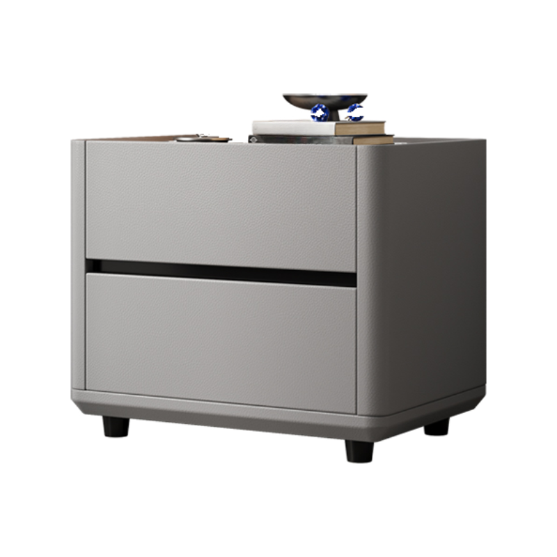 Organic Modern Nightstand With Drawer Organization Featuring 2 Drawers and Stone Countertop - image 12