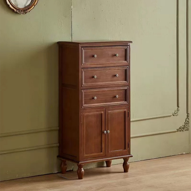 Scandinavian Narrow Metal Lingerie Chest/Semainier, Features 1 Cabinet and Included Shelves - image 7
