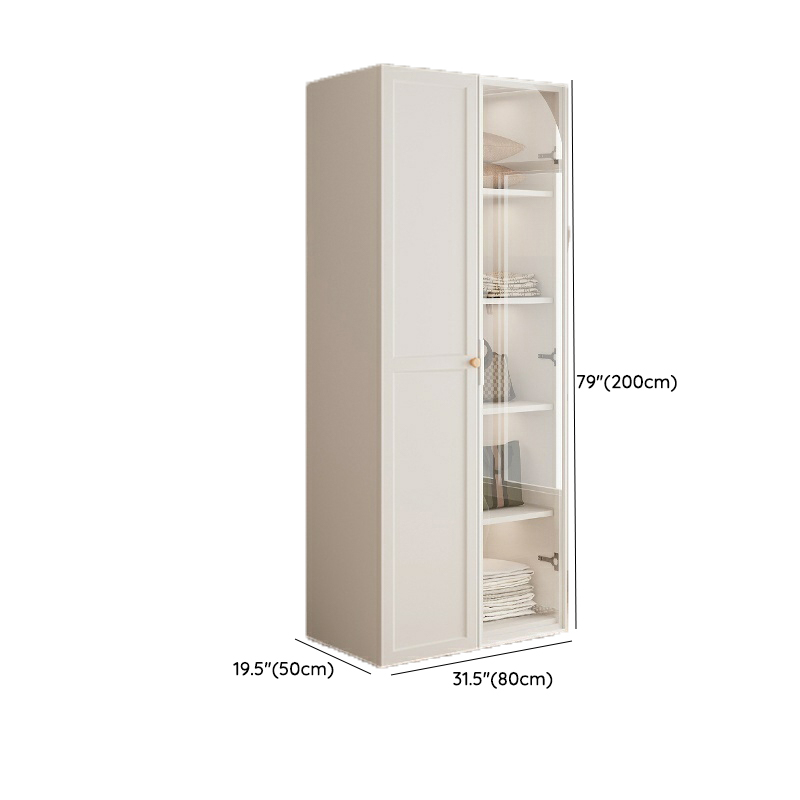 Modern White Wardrobe Armoire with Clothing Rod and Shelves - Soft Close, No Distressing - image 18