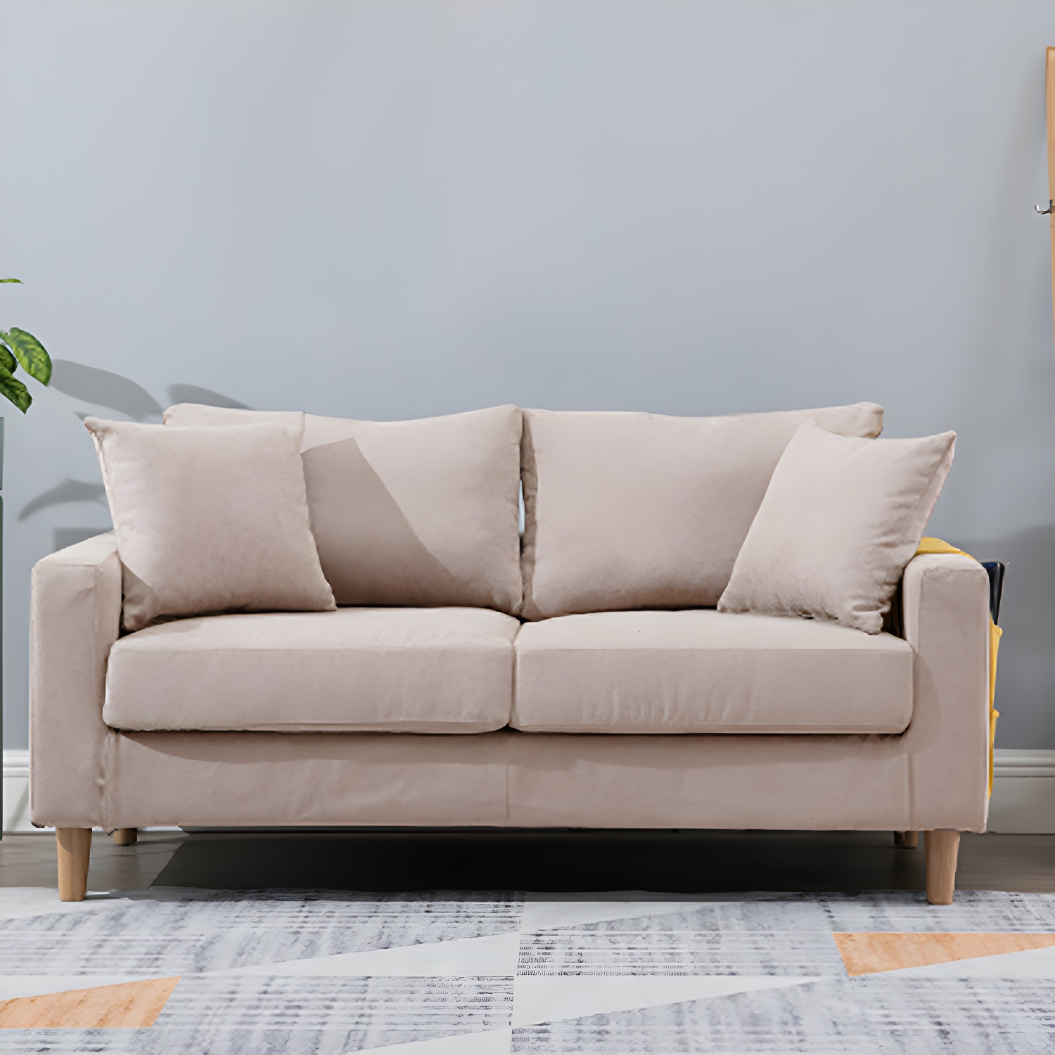 Beige Modern Farmhouse Cushions Standard Sofa 21.65"High Square Arm Sofa - image 19