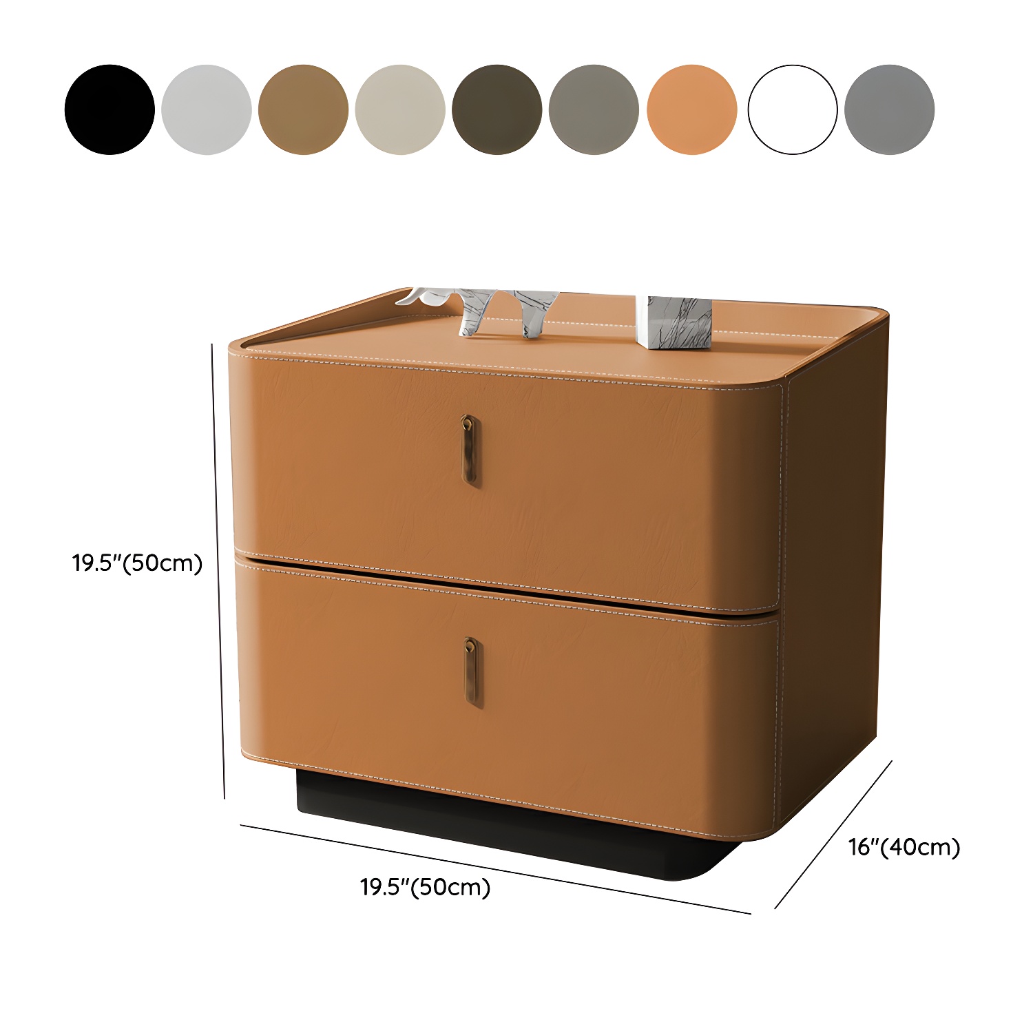 Modern Wood Grain Design Solid Wood Nightstands with Two Drawers - image 17
