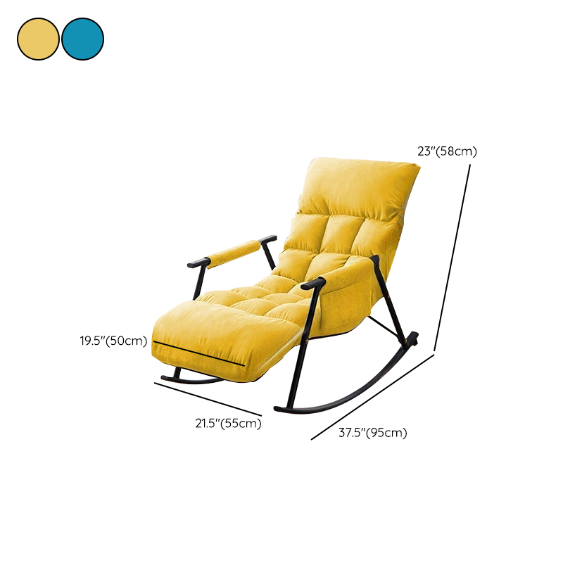Modern Indoor Rocking Chair Upholstered, Tufted and Custom Fit with slipcover, Metal Legs - image 17