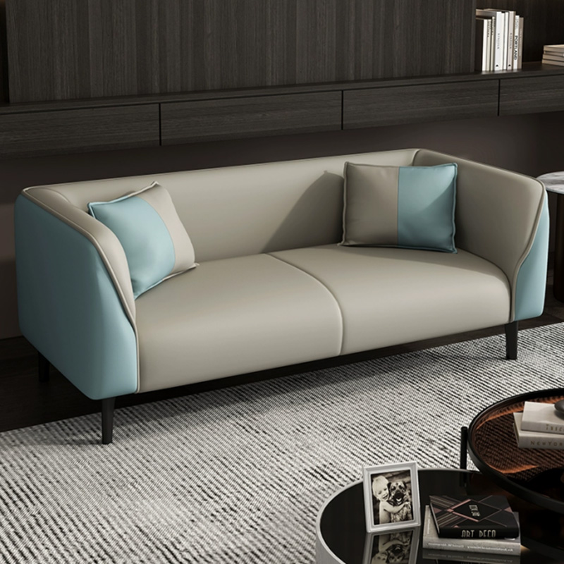 Contemporary Faux Leather Tuxedo Sofa with Water Resistant Design and Foam Seat Cushions - image 7