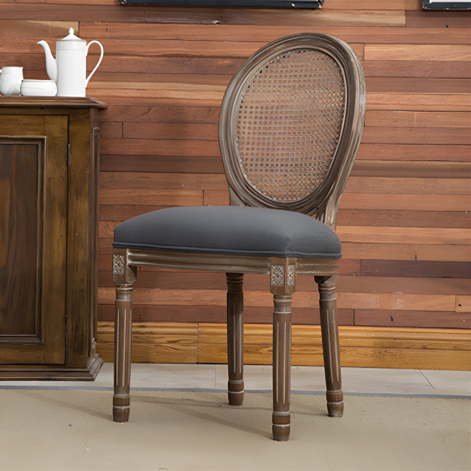Farmhouse Dining Chair with Wood Legs King Louis Back Side Chair for Home Use - image 9
