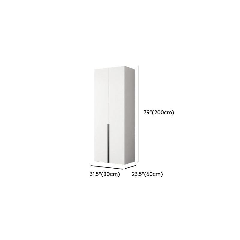 Chalk Modish Laminate Wardrobe Closet with Soft Close Door, Interior Shelves, and Clothing Rod - image 13