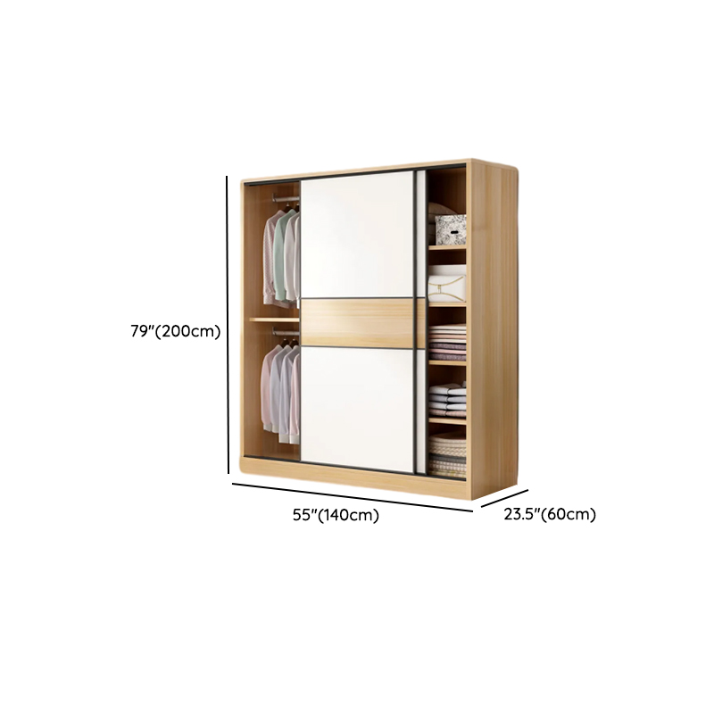 Chalk Minimalist Laminate Cabinet Armoire with 3-Drawer/4-Drawer, Interior Shelves, and Clothing Rod - image 8