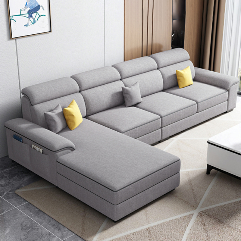 Modern L-Shape Right Hand Facing Sofa & Chaise with Concealed Support - image 6