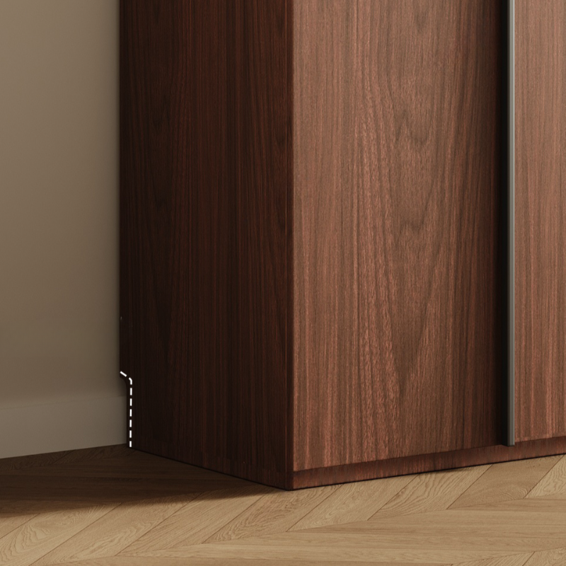 Cocoa Minimalist Pine Wood Wardrobe Closet with Soft Close Drawer, Soft Close Door, Interior Shelves, and Clothing Rod - image 3