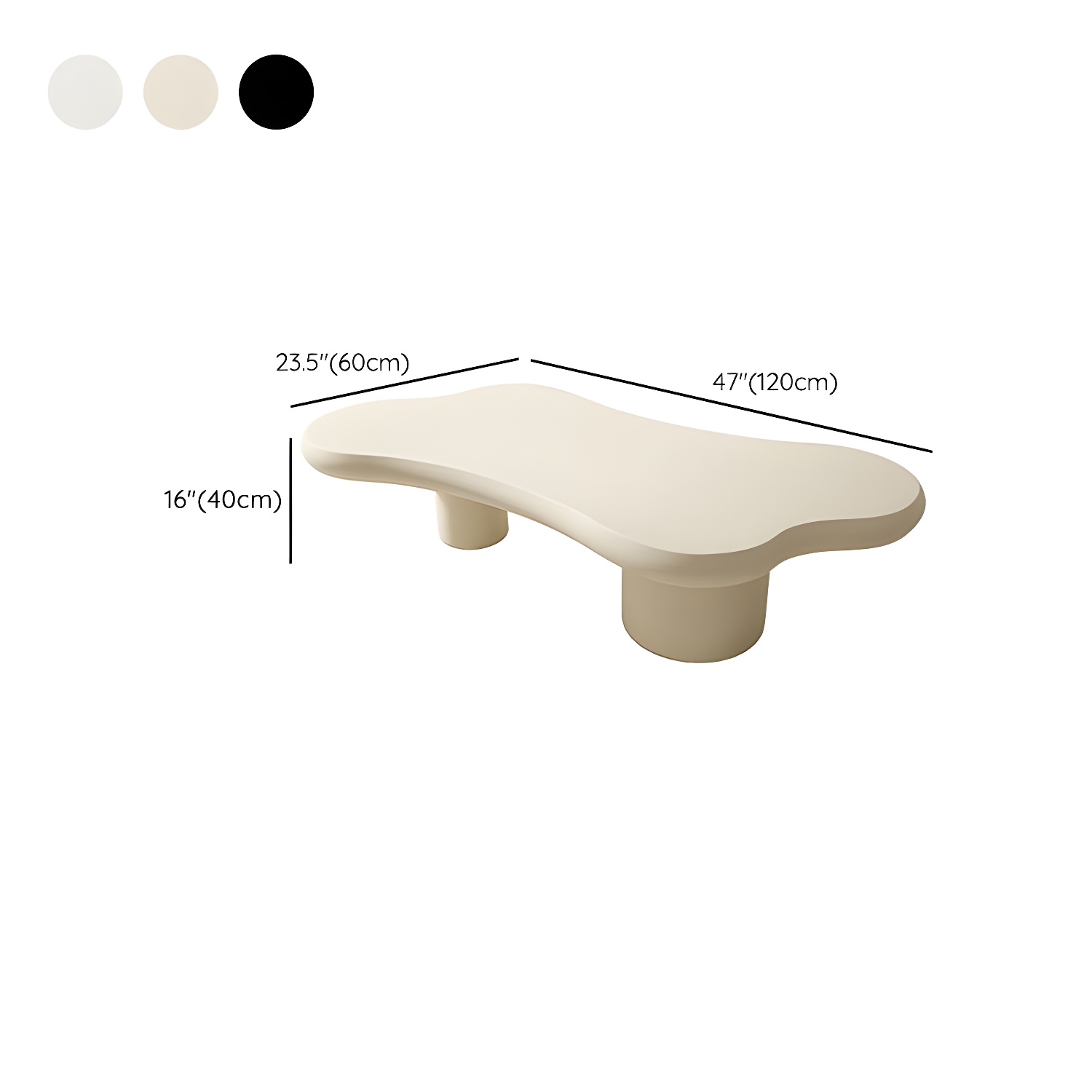 Cloud Shape Coffee Cocktail Table in Solid Wood Modern Style - image 15