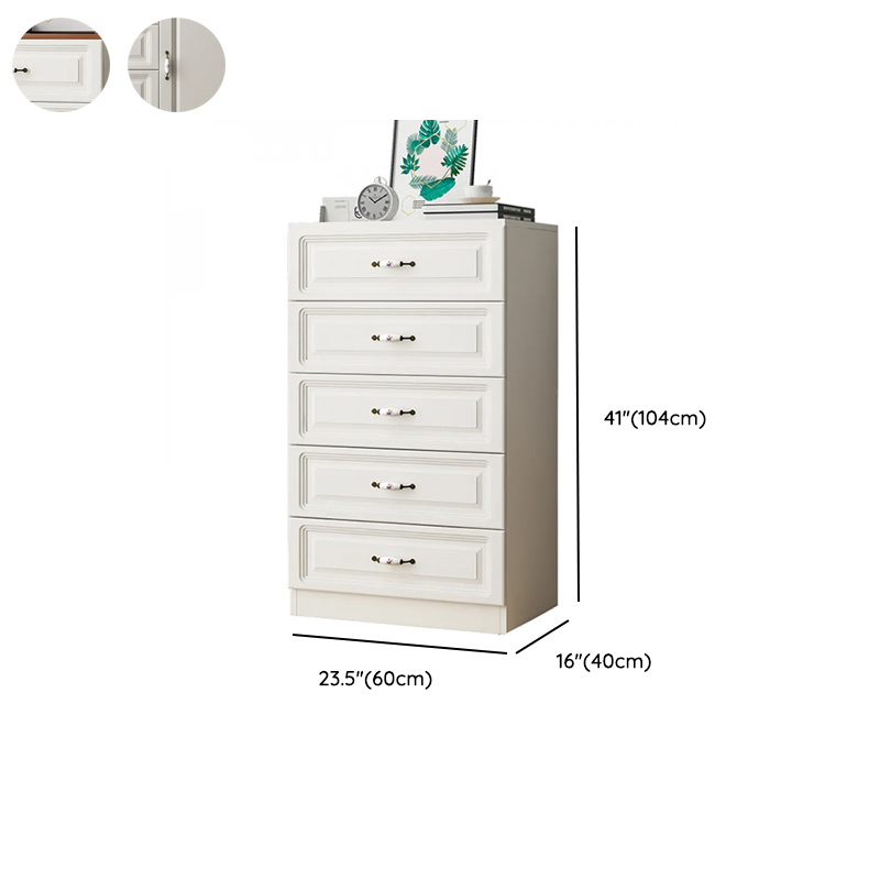 Sleeping Room Use Trendy White Wood Wardrobe Chest with Shelves - image 13