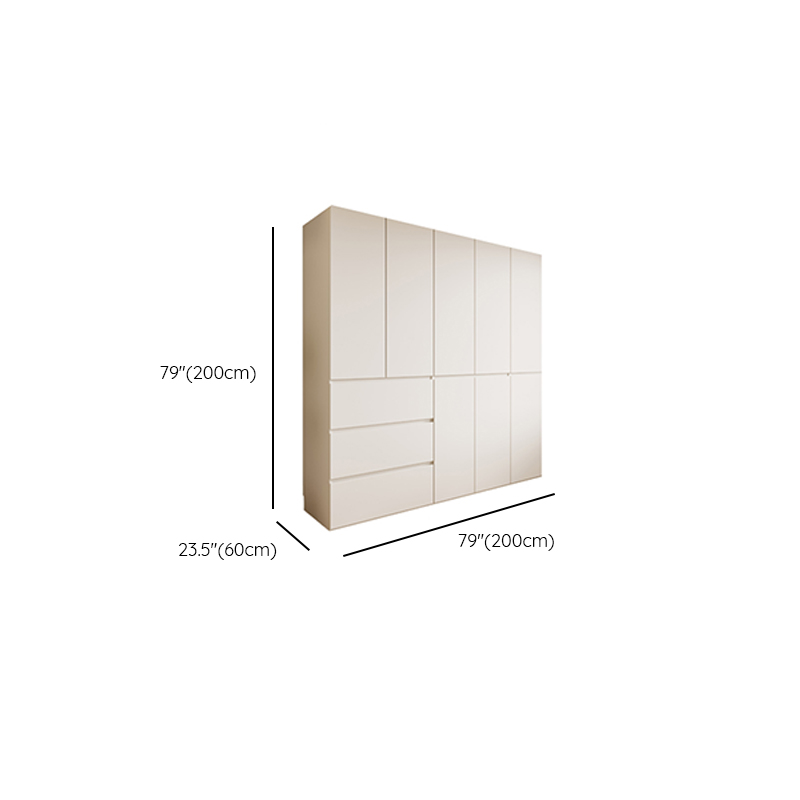 White Modish Wooden Independent Wardrobe Armoire with Soft Close Drawer, Soft Close Door, and Interior Shelves - image 11