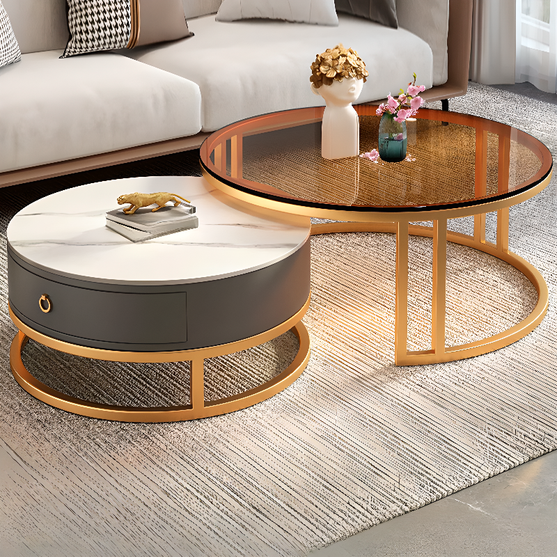 Nested Orbicular Framework Accent Table for Foyer Use - image 6