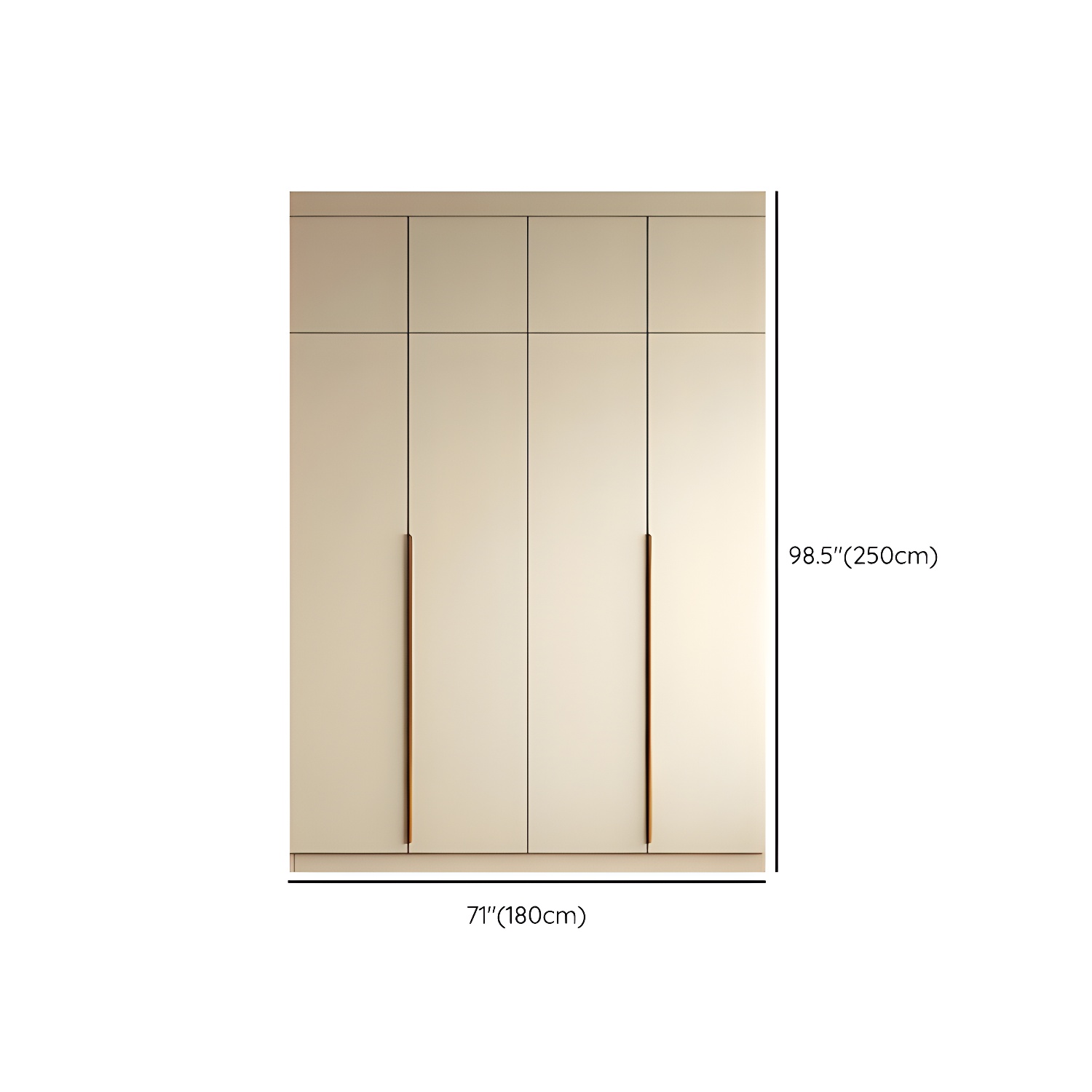 Modern Wardrobe Cabinet Engineered Wood with Garment Rod in White - image 17