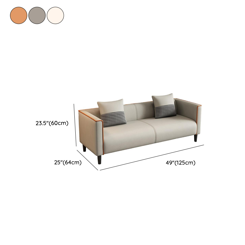 Trendy Solid Color Water Resistant Standard Sofa/Loveseat in Grey/Beige/Amber with Arm, Seats 3/2 People, and 2 Pillows - image 27