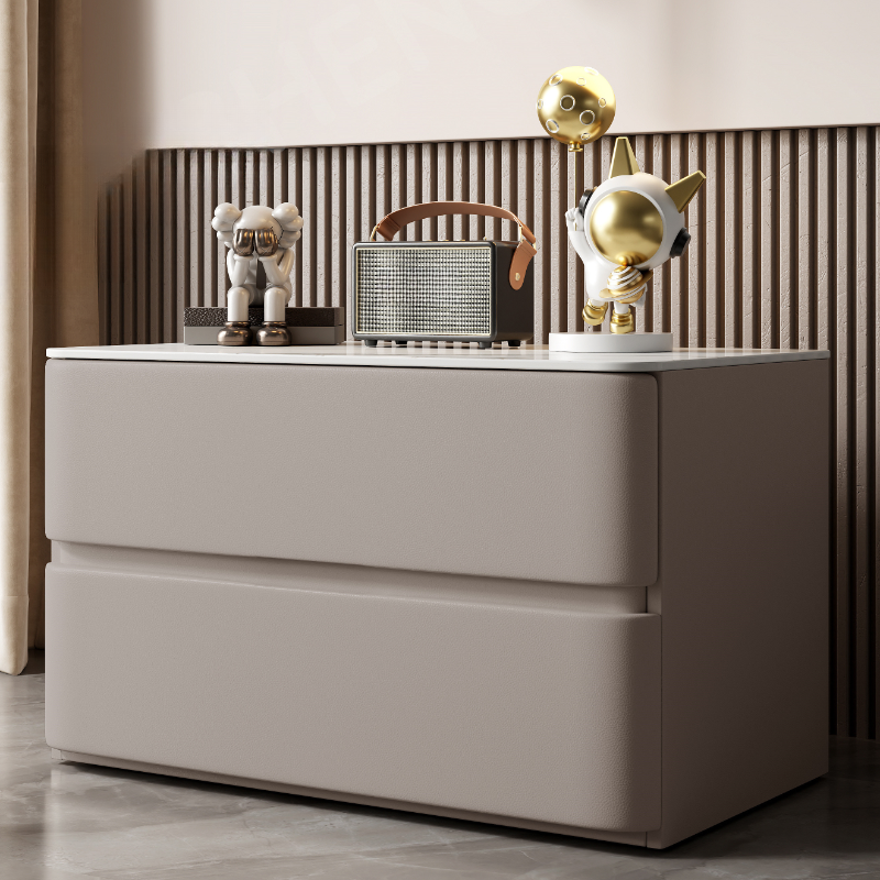 Postmodern Bedside Cabinet Nightstand with 2 Drawers - image 3