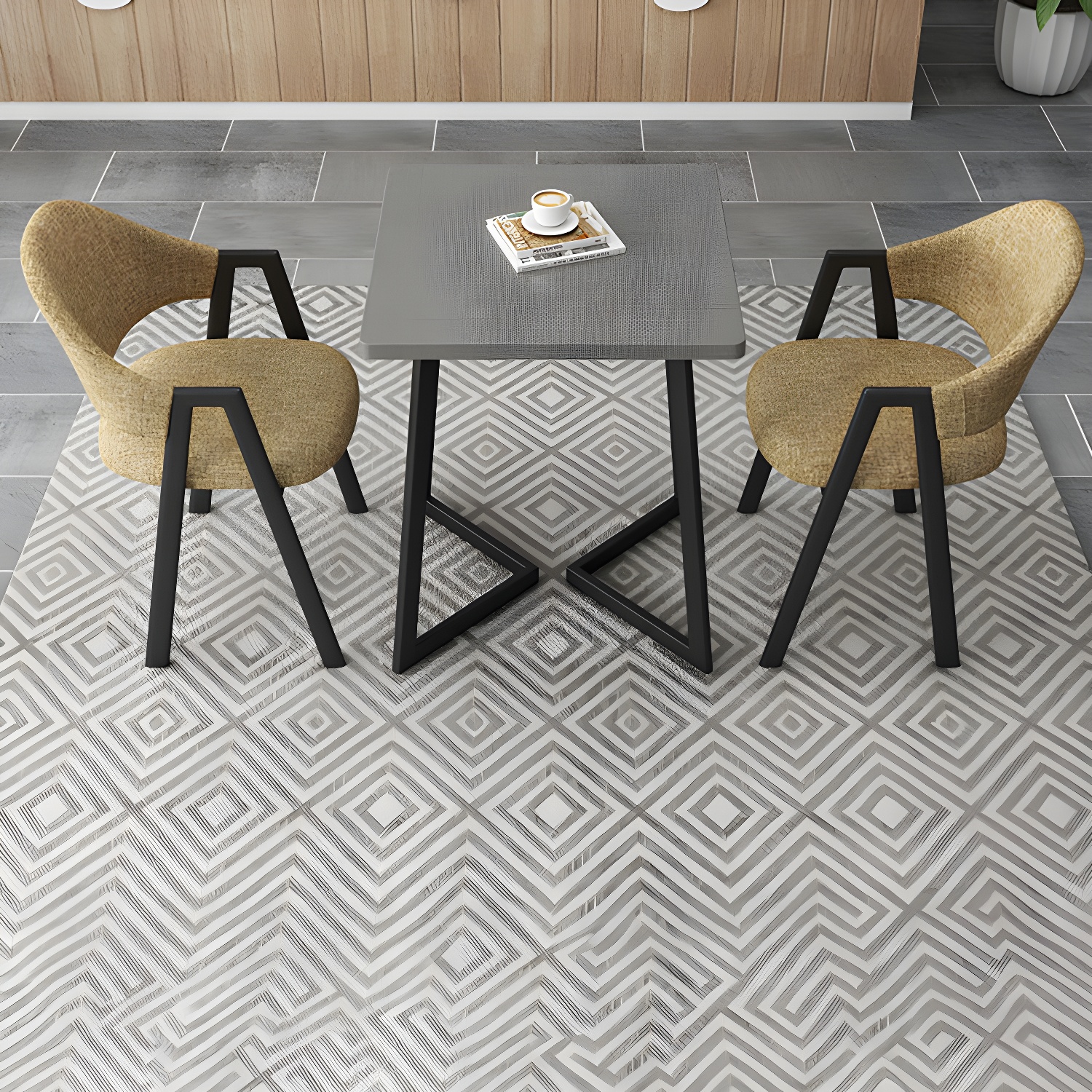 Modern Style Iron Arm Chair Open Back Dining Side Chair with Upholstered - image 15