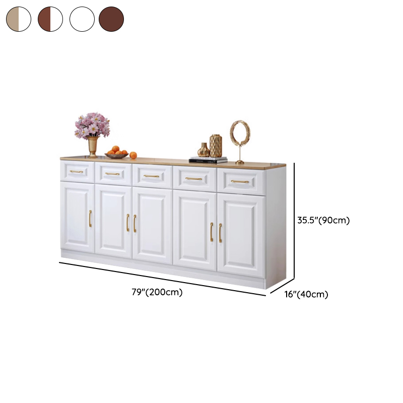 Standard/Narrow Sideboard in Timber with Drawers, 5 Doors/3 Doors/2 Doors, 2 Shelves/3 Shelves/One Internal Shelf and 5 Drawers/4 Drawers/3 Drawers in a Trendy Style - image 16