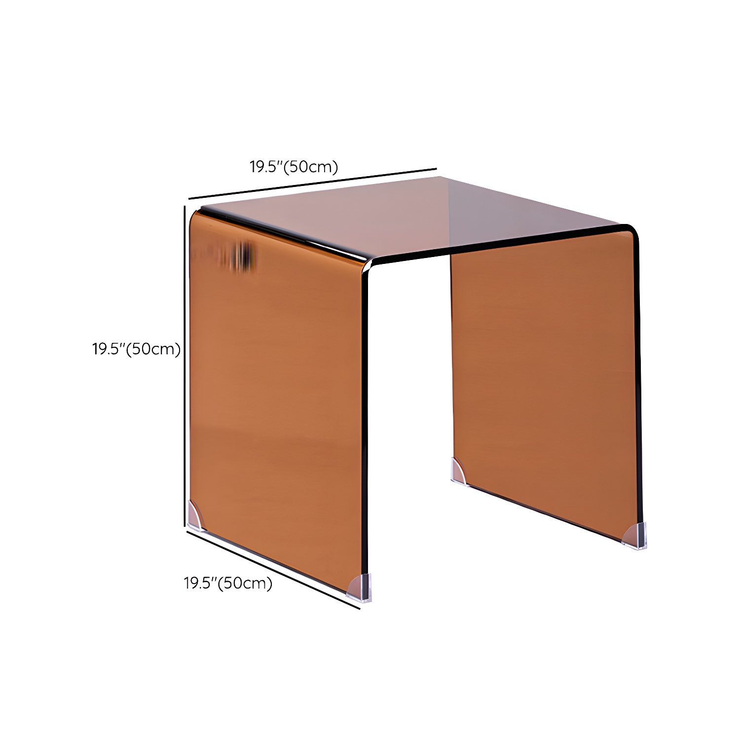 Brown Glass Sled Coffee Table Modern Rectangular 1 Single Cocktail Table - image 14