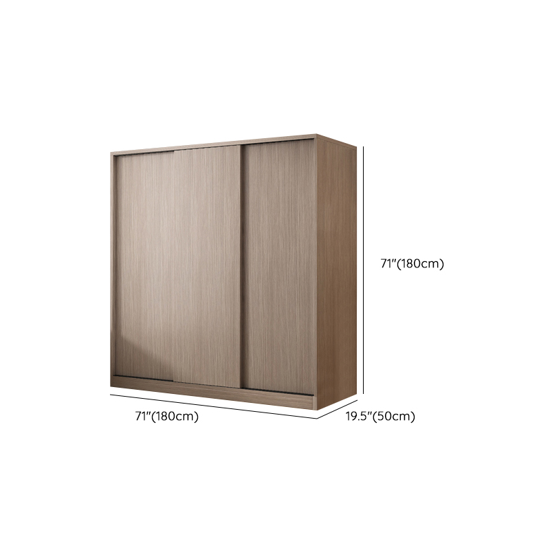 Sleek Natural Finish Modern Wooden Standalone Wardrobe Closet with Soft Close Features and Hanging Rod - image 15