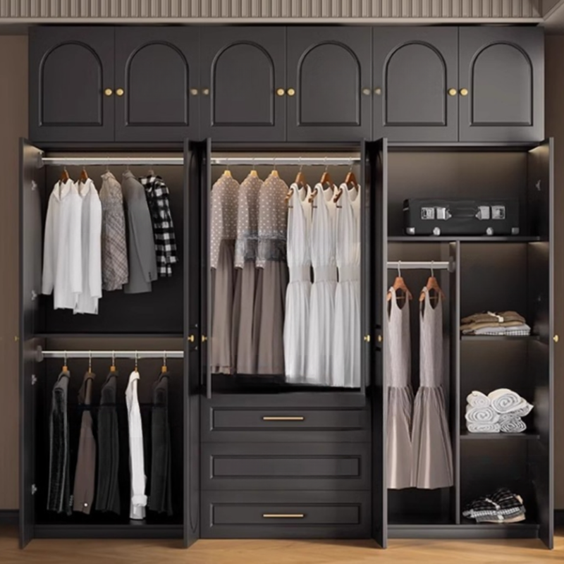 Modern Lumber Independent Wardrobe Armoire with Soft Close Drawer, Soft Close Door, and Interior Shelves