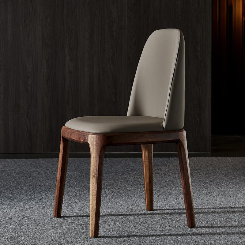 Natural Wood Outlined Unwavering Leather Cushion Side Chair for Dining Room - image 11