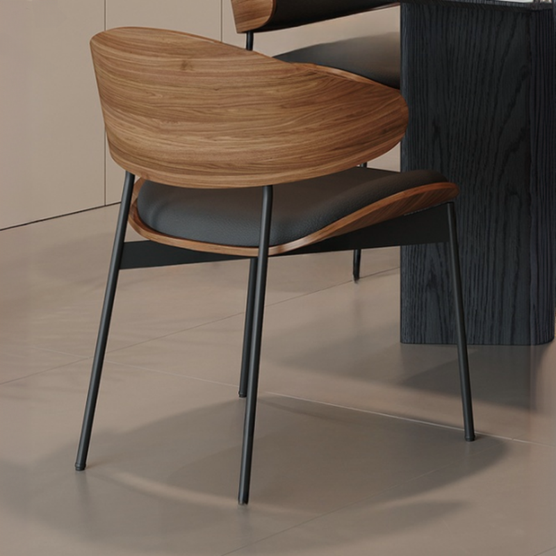 Minimalist Dining Table Set with Two-sided Pedestal, Fixed Table, Padded Chair with Back, and White Table Top - image 5