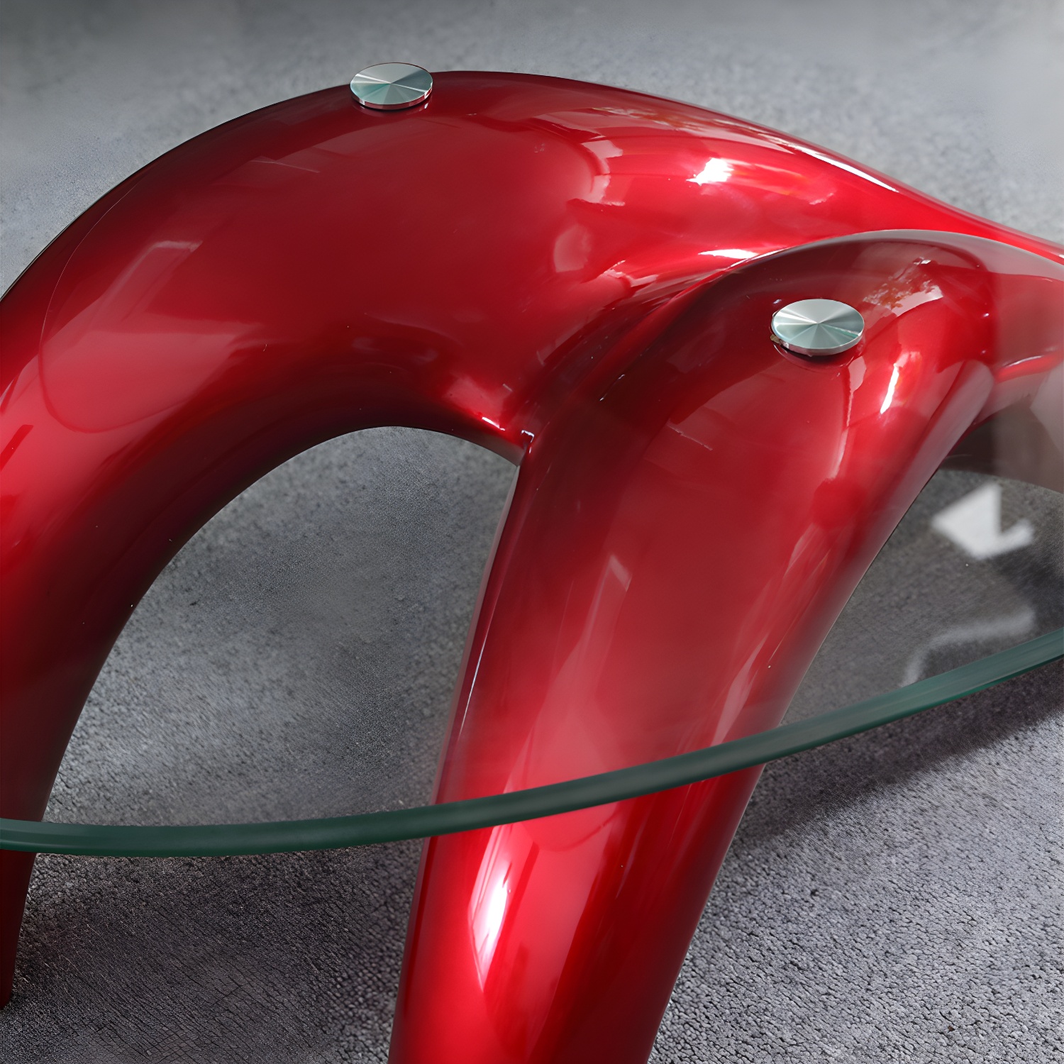 Abstract Coffee Table Contemporary Glass 15.7" Cocktail Table - image 12